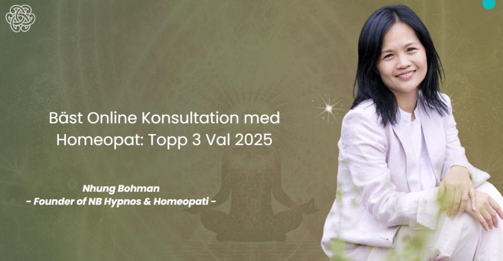Bäst online konsultation – Illustration som visar de bästa alternativen för digitala homeopatiska konsultationer 2025, med fokus på trygghet, tillgänglighet och professionell rådgivning